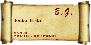 Bocke Gida névjegykártya